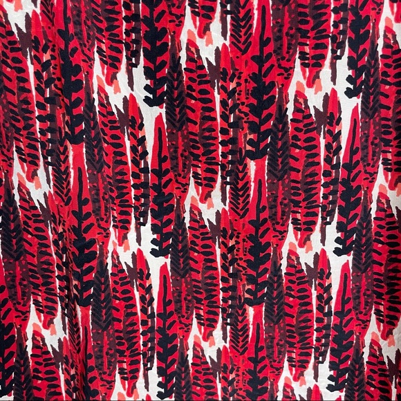 FOSSIL red feather pattern shift dress size medium - Picture 11 of 11
